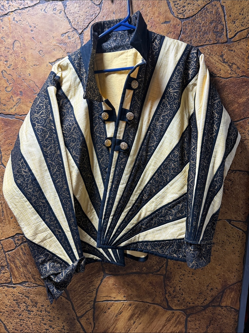 Striped Black and Gold Statement JacketP2P 23” length 24”